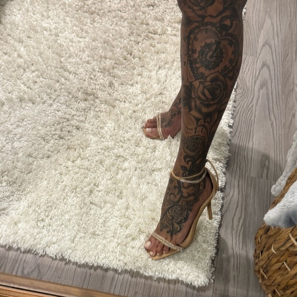 Express Gold Rhinestone Sandals - Picture 13 of 16